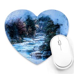 River Water Art Abstract Stones Heart Mousepads by Celenk