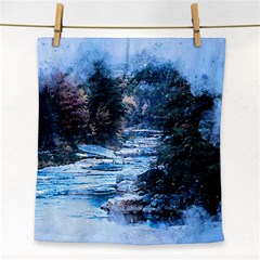 River Water Art Abstract Stones Face Towel by Celenk