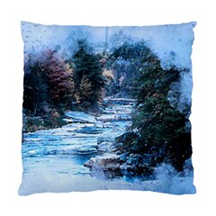 River Water Art Abstract Stones Standard Cushion Case (one Side) by Celenk