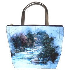 River Water Art Abstract Stones Bucket Bags by Celenk