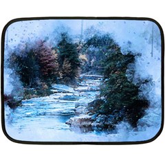 River Water Art Abstract Stones Fleece Blanket (mini) by Celenk