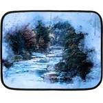 River Water Art Abstract Stones Fleece Blanket (Mini) 35 x27  Blanket