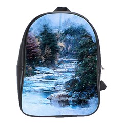 River Water Art Abstract Stones School Bag (large) by Celenk