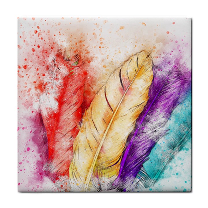 Feathers Bird Animal Art Abstract Tile Coasters