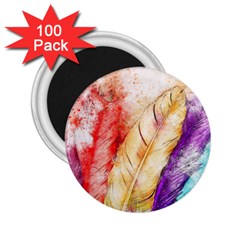 Feathers Bird Animal Art Abstract 2 25  Magnets (100 Pack)  by Celenk