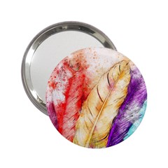 Feathers Bird Animal Art Abstract 2 25  Handbag Mirrors by Celenk