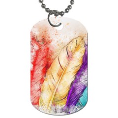 Feathers Bird Animal Art Abstract Dog Tag (two Sides) by Celenk