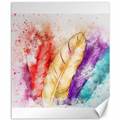 Feathers Bird Animal Art Abstract Canvas 8  X 10  by Celenk