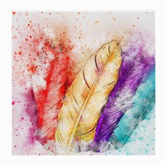 Feathers Bird Animal Art Abstract Medium Glasses Cloth (2-side) by Celenk