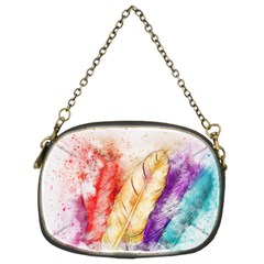 Feathers Bird Animal Art Abstract Chain Purses (two Sides)  by Celenk