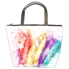 Feathers Bird Animal Art Abstract Bucket Bags by Celenk