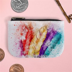 Feathers Bird Animal Art Abstract Mini Coin Purses by Celenk