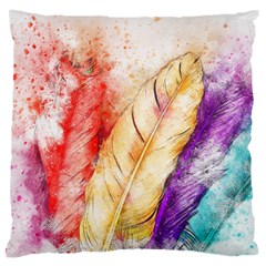 Feathers Bird Animal Art Abstract Large Cushion Case (one Side) by Celenk