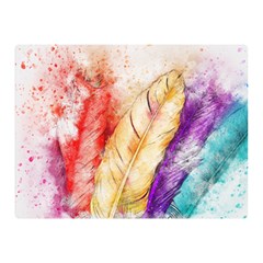 Feathers Bird Animal Art Abstract Double Sided Flano Blanket (mini)  by Celenk