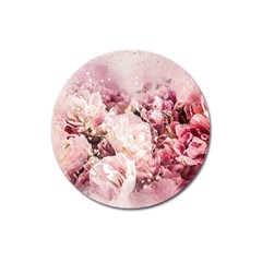 Flowers Bouquet Art Abstract Magnet 3  (round) by Celenk