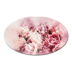 Flowers Bouquet Art Abstract Oval Magnet by Celenk