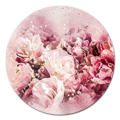 Flowers Bouquet Art Abstract Magnet 5  (round) by Celenk