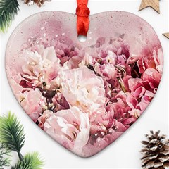 Flowers Bouquet Art Abstract Heart Ornament (two Sides) by Celenk