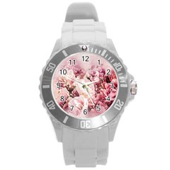 Flowers Bouquet Art Abstract Round Plastic Sport Watch (l) by Celenk