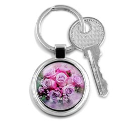 Flowers Roses Bouquet Art Abstract Key Chains (round)  by Celenk