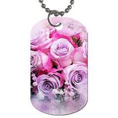 Flowers Roses Bouquet Art Abstract Dog Tag (one Side) by Celenk