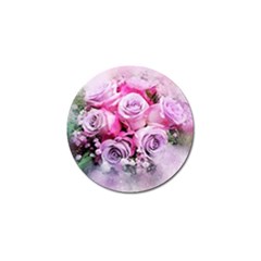 Flowers Roses Bouquet Art Abstract Golf Ball Marker by Celenk