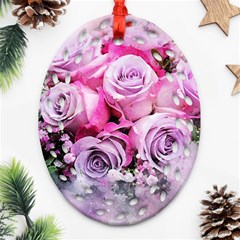 Flowers Roses Bouquet Art Abstract Ornament (oval Filigree) by Celenk