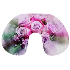 Flowers Roses Bouquet Art Abstract Travel Neck Pillows by Celenk