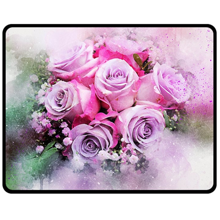 Flowers Roses Bouquet Art Abstract Double Sided Fleece Blanket (Medium) 