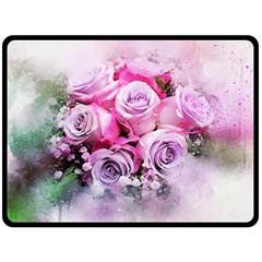 Flowers Roses Bouquet Art Abstract Double Sided Fleece Blanket (large)  by Celenk