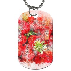 Strawberries Fruit Food Art Dog Tag (two Sides) by Celenk