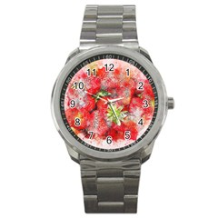 Strawberries Fruit Food Art Sport Metal Watch by Celenk