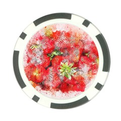 Strawberries Fruit Food Art Poker Chip Card Guard by Celenk