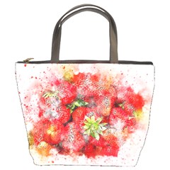 Strawberries Fruit Food Art Bucket Bags by Celenk