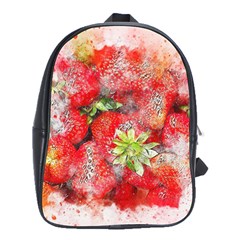 Strawberries Fruit Food Art School Bag (large) by Celenk