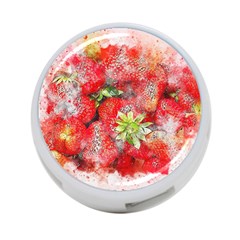 Strawberries Fruit Food Art 4-port Usb Hub (one Side) by Celenk