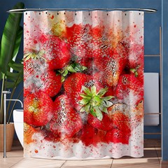 Strawberries Fruit Food Art Shower Curtain 60  X 72  (medium)  by Celenk