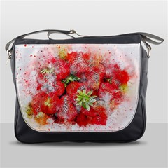 Strawberries Fruit Food Art Messenger Bags by Celenk