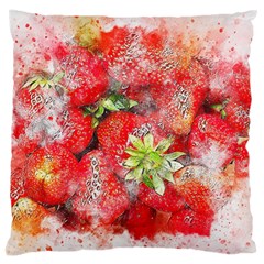 Strawberries Fruit Food Art Large Cushion Case (one Side) by Celenk