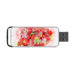 Strawberries Fruit Food Art Portable Usb Flash (two Sides) by Celenk