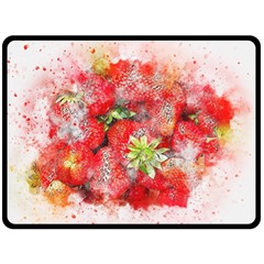 Strawberries Fruit Food Art Double Sided Fleece Blanket (large)  by Celenk