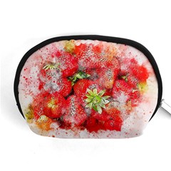 Strawberries Fruit Food Art Accessory Pouches (medium)  by Celenk