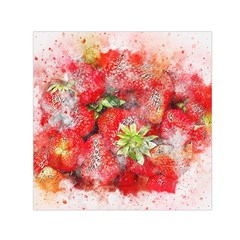 Strawberries Fruit Food Art Small Satin Scarf (square) by Celenk