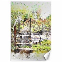 River Bridge Art Abstract Nature Canvas 24  X 36  by Celenk