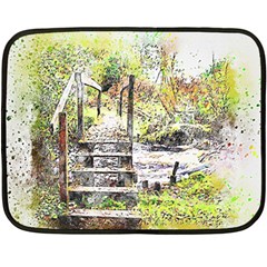 River Bridge Art Abstract Nature Double Sided Fleece Blanket (mini)  by Celenk