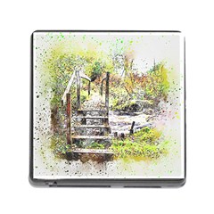 River Bridge Art Abstract Nature Memory Card Reader (square) by Celenk