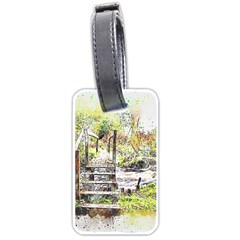 River Bridge Art Abstract Nature Luggage Tags (one Side)  by Celenk