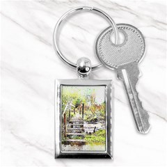 River Bridge Art Abstract Nature Key Chains (rectangle)  by Celenk