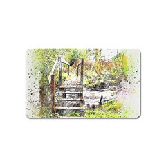 River Bridge Art Abstract Nature Magnet (name Card) by Celenk