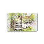 River Bridge Art Abstract Nature Magnet (Name Card) Front